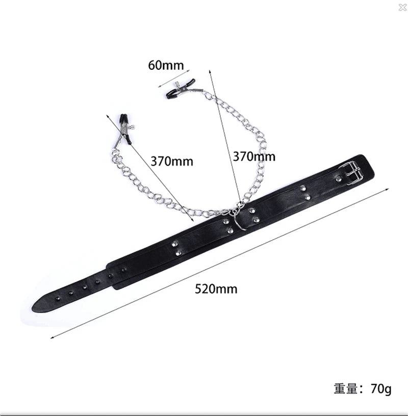 BDSM Leather Choker Set