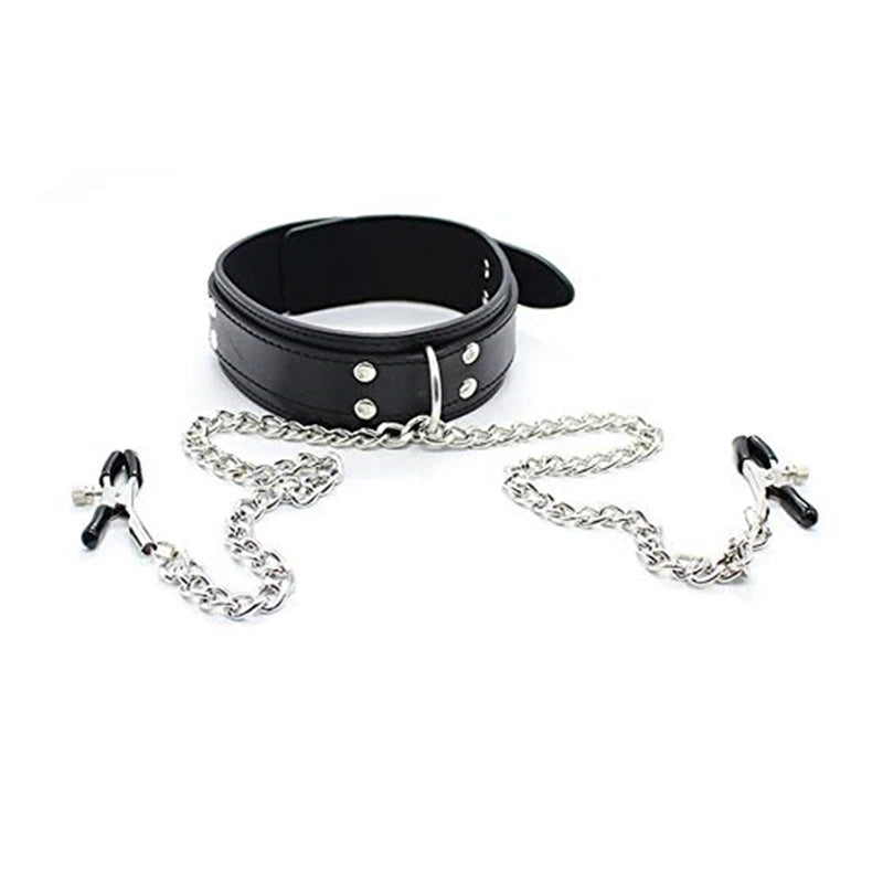BDSM Leather Choker Set