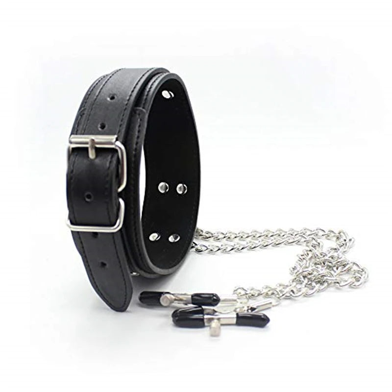 BDSM Leather Choker Set