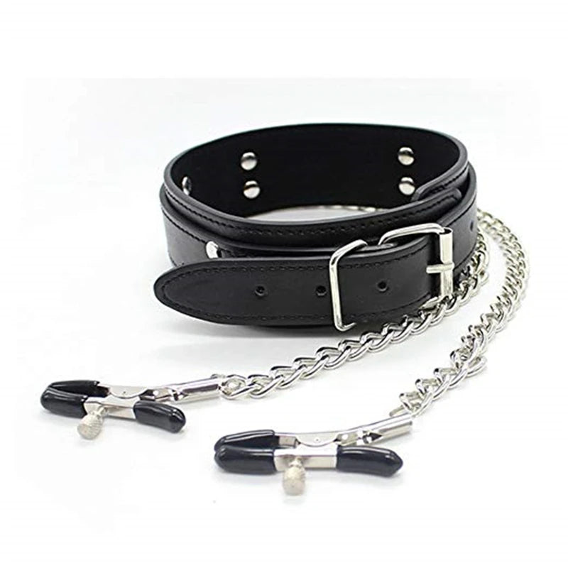 BDSM Leather Choker Set