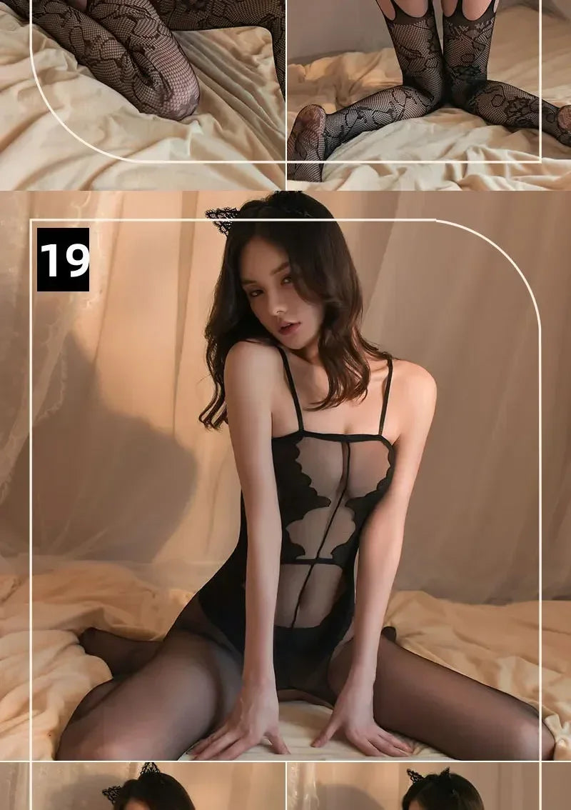 Sheer Crotchless Bodystocking