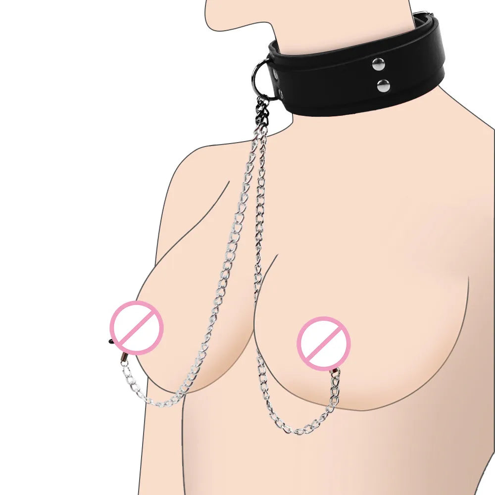 BDSM Leather Choker Set
