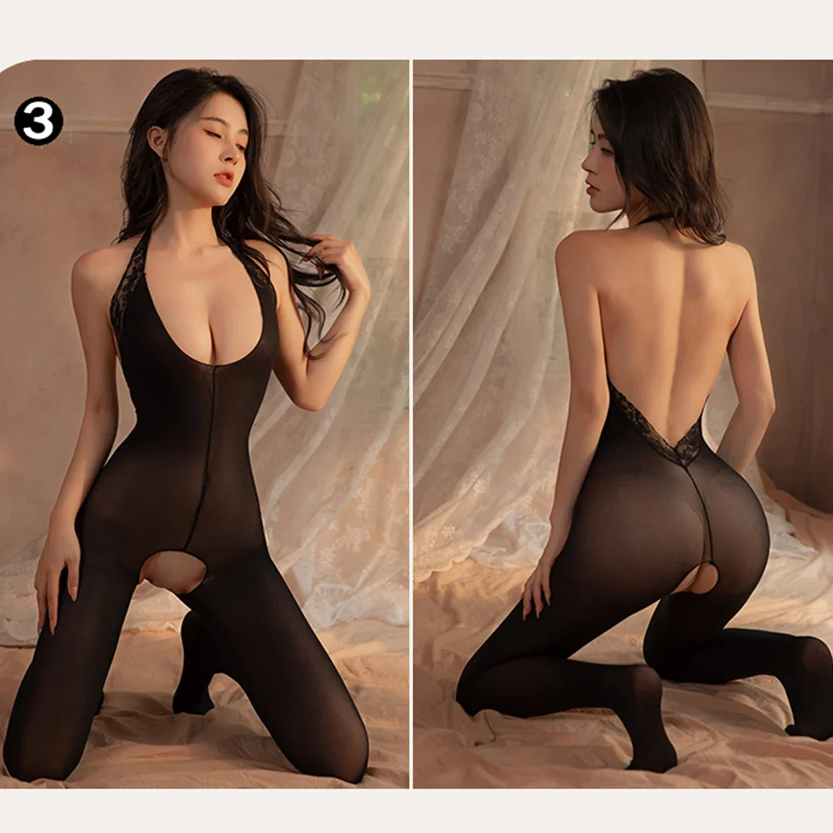 Sheer Crotchless Bodystocking