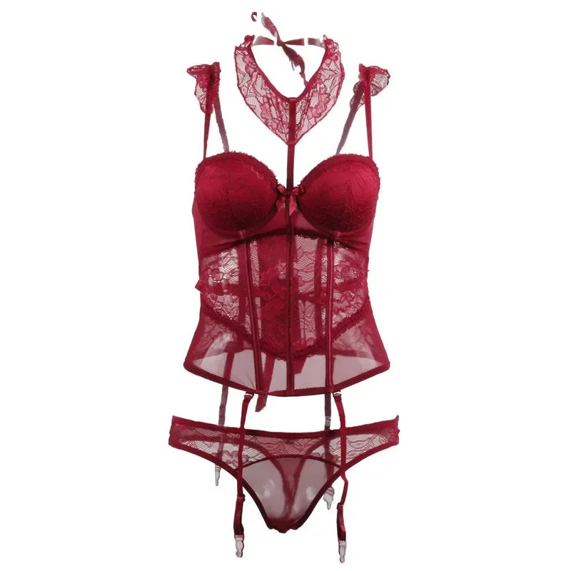 Lace Corset Lingerie Set