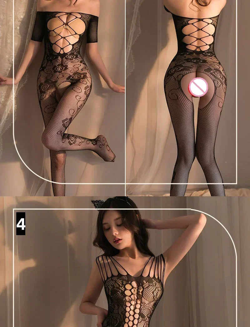 Sheer Crotchless Bodystocking