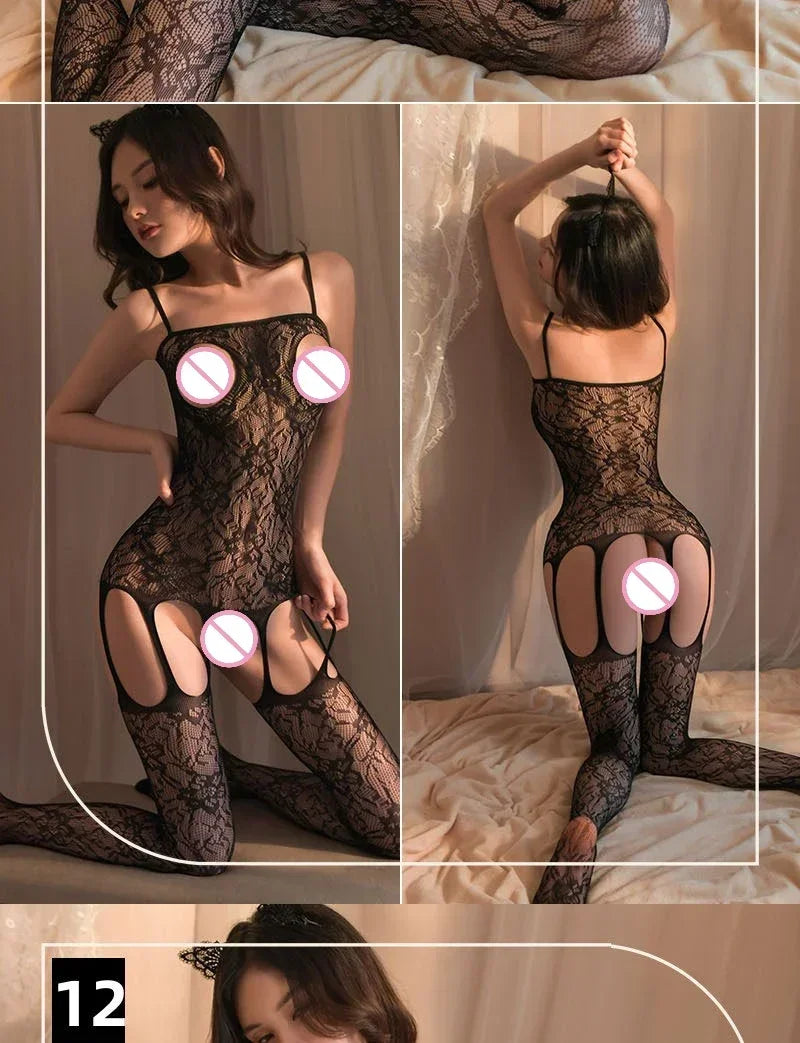 Sheer Crotchless Bodystocking