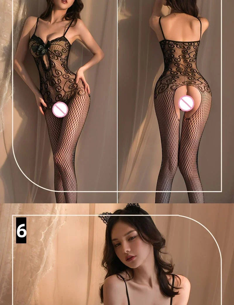 Sheer Crotchless Bodystocking