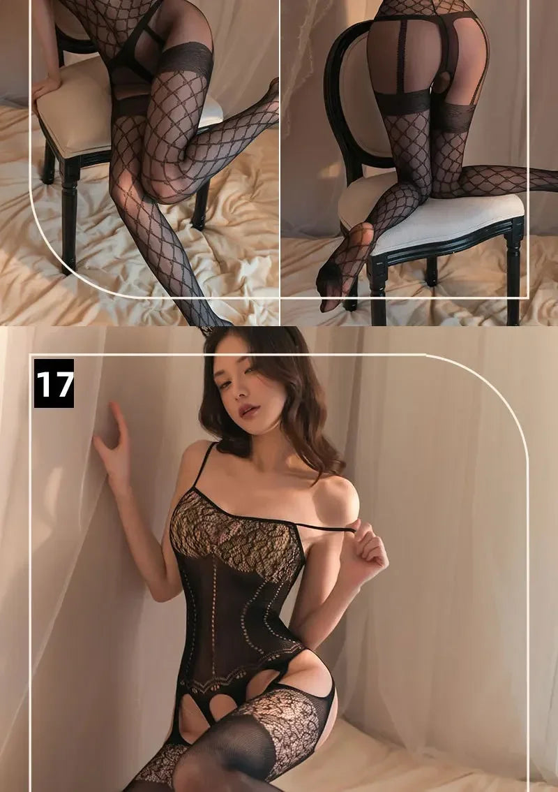 Sheer Crotchless Bodystocking