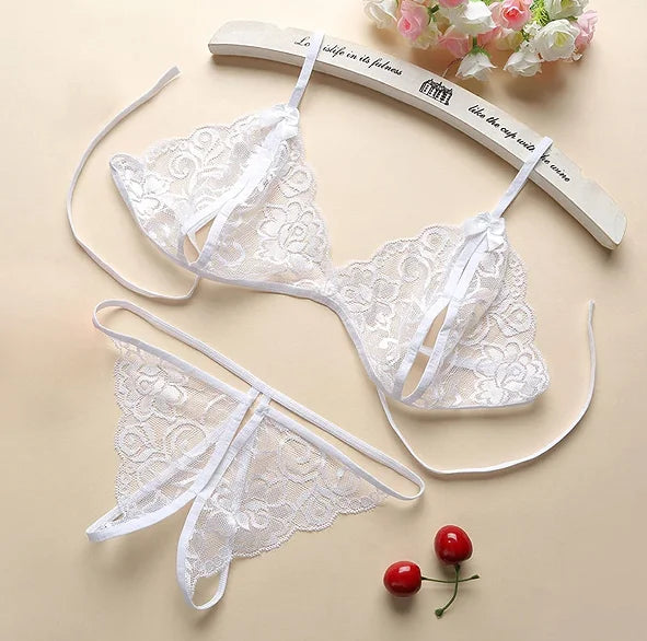 See-Through Mesh Lingerie Set