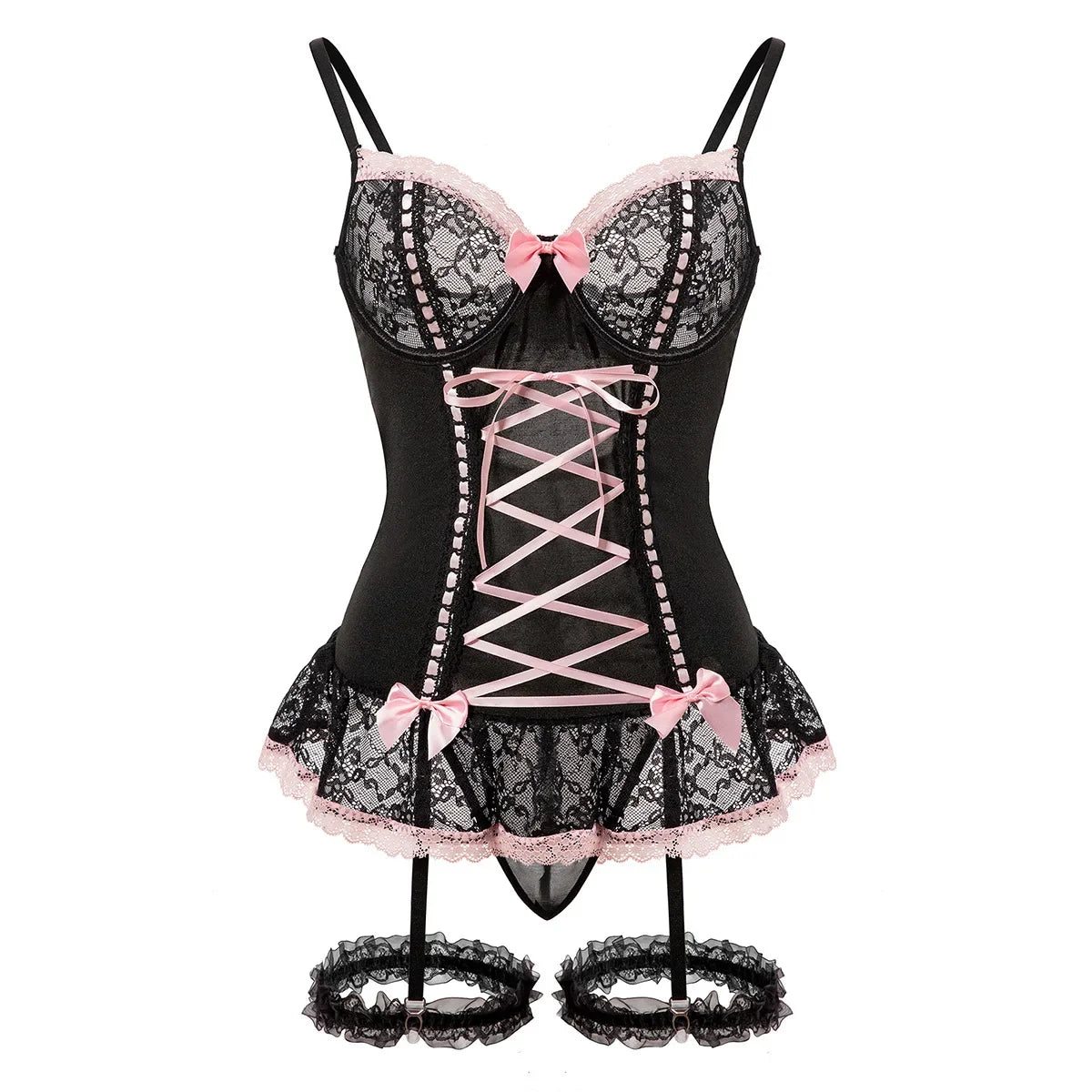 See-Through Mesh Lingerie Set