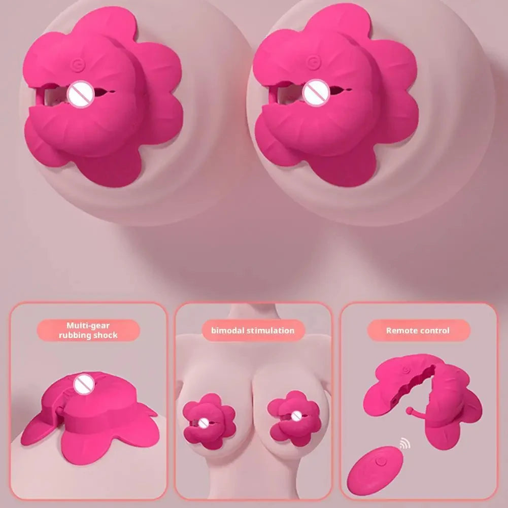 Rose Nipple Clamps Vibrator