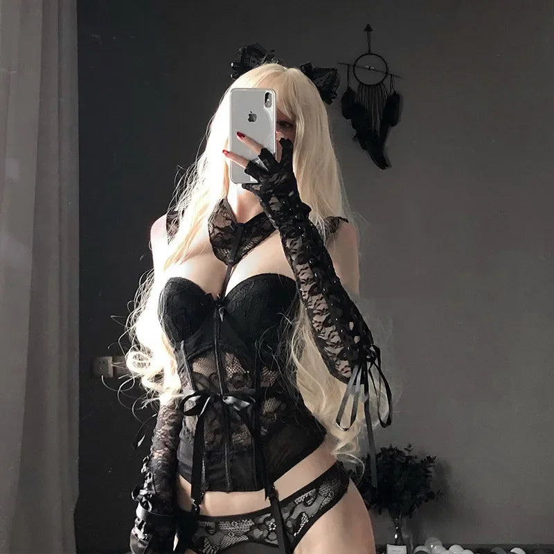 Lace Corset Lingerie Set