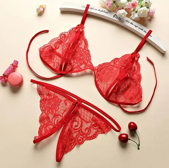 See-Through Mesh Lingerie Set