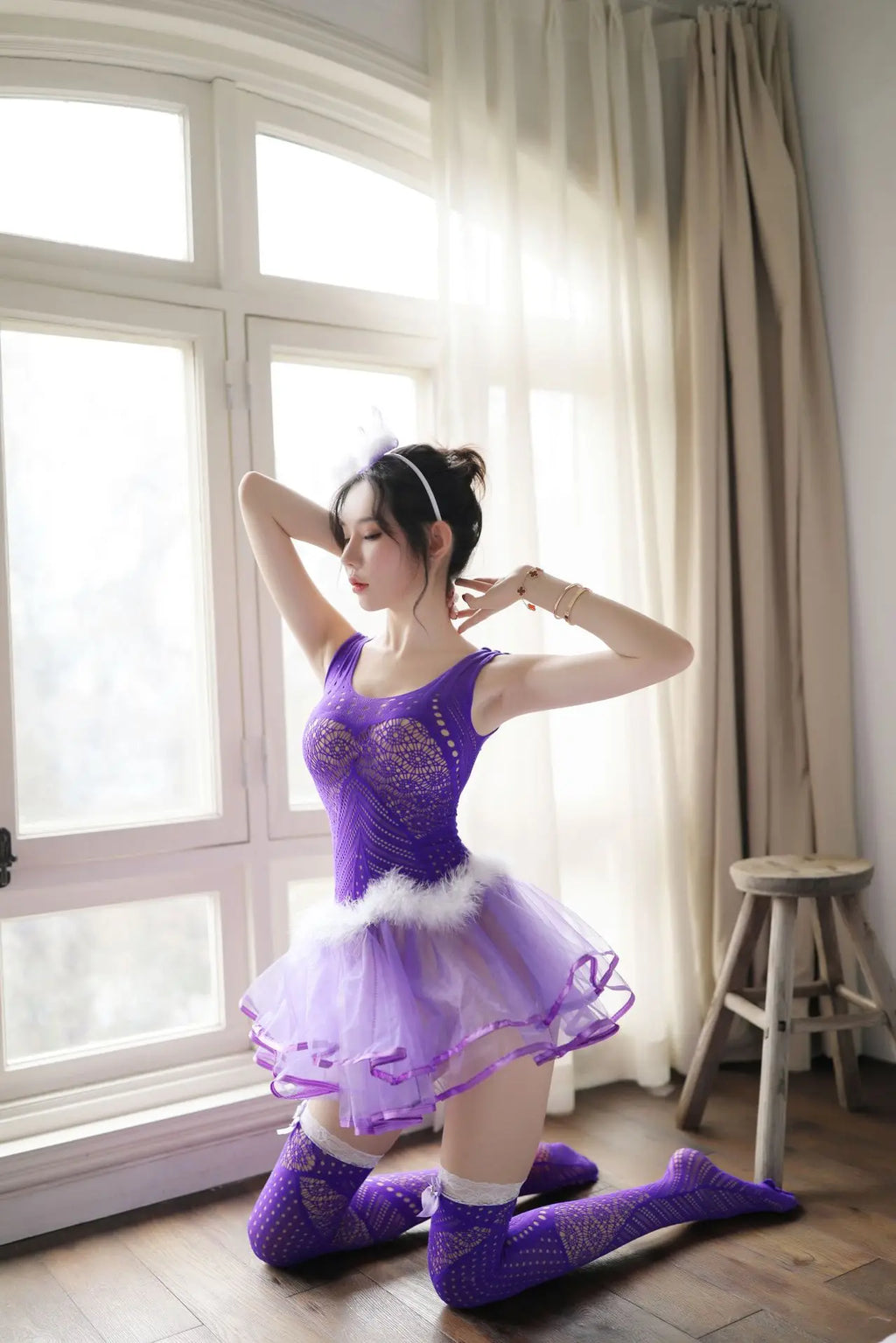 Crotchless Lace Lingerie Set