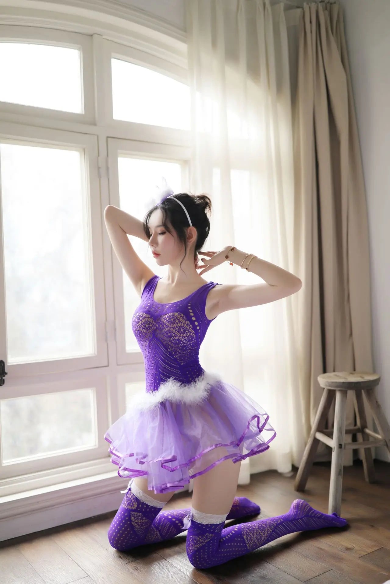 Crotchless Lace Lingerie Set