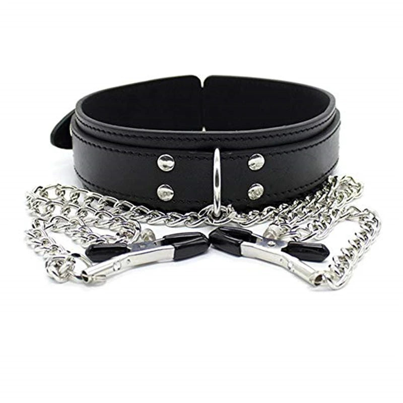 BDSM Leather Choker Set