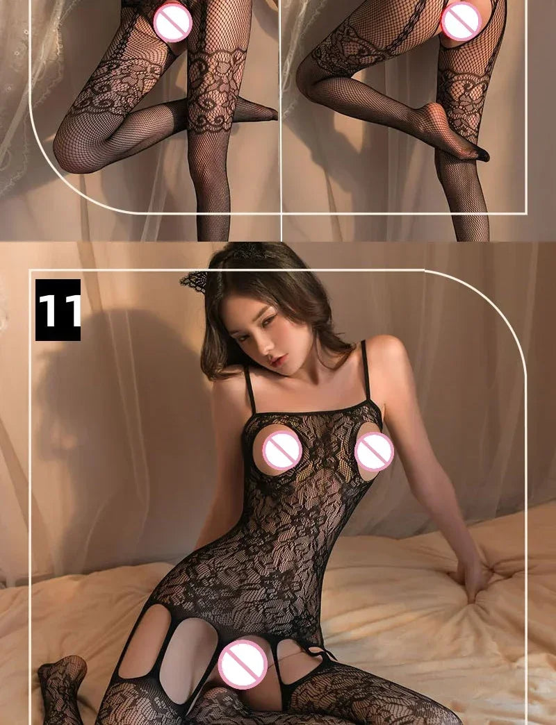 Sheer Crotchless Bodystocking
