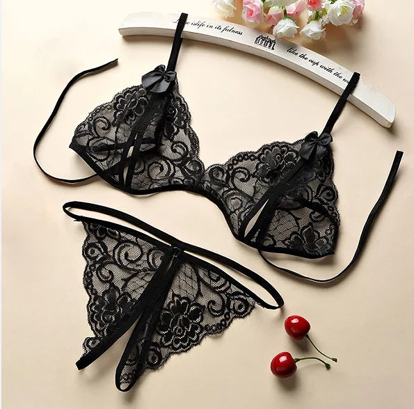 See-Through Mesh Lingerie Set