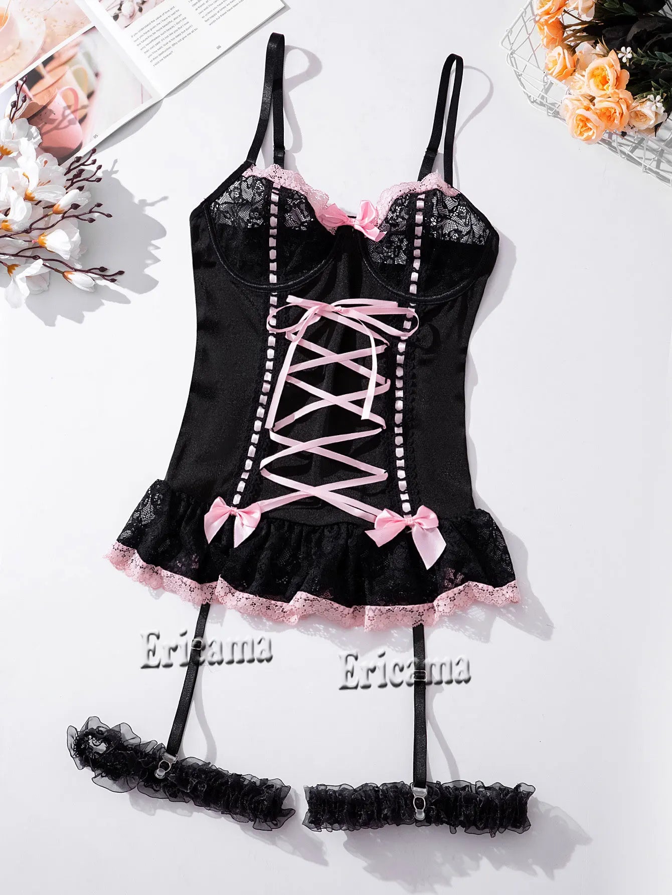 See-Through Mesh Lingerie Set