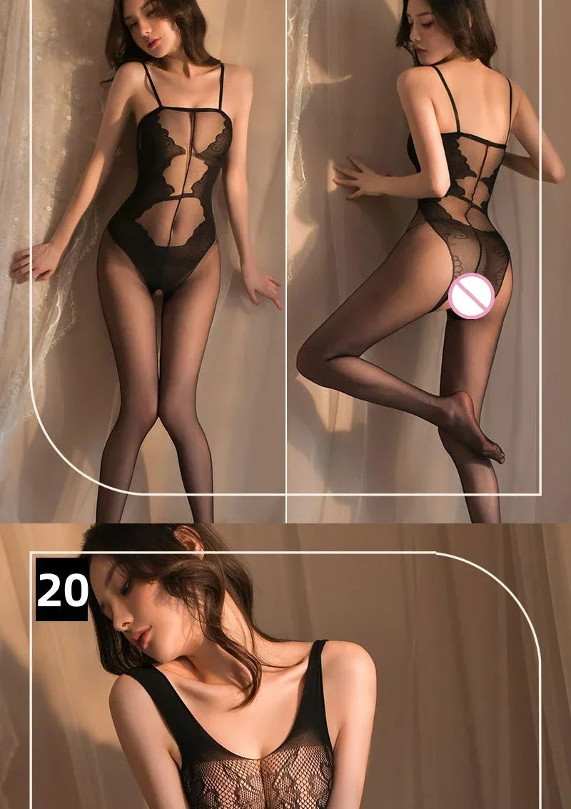 Sheer Crotchless Bodystocking