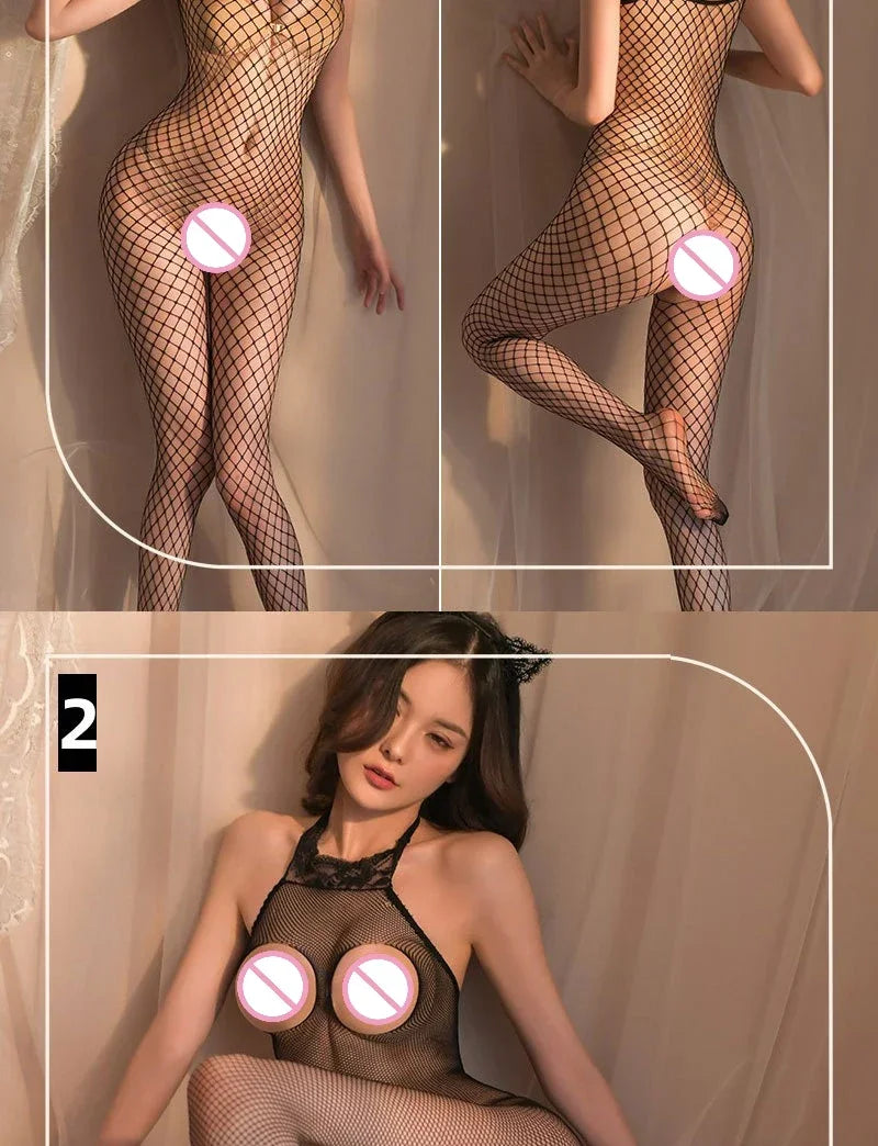 Sheer Crotchless Bodystocking
